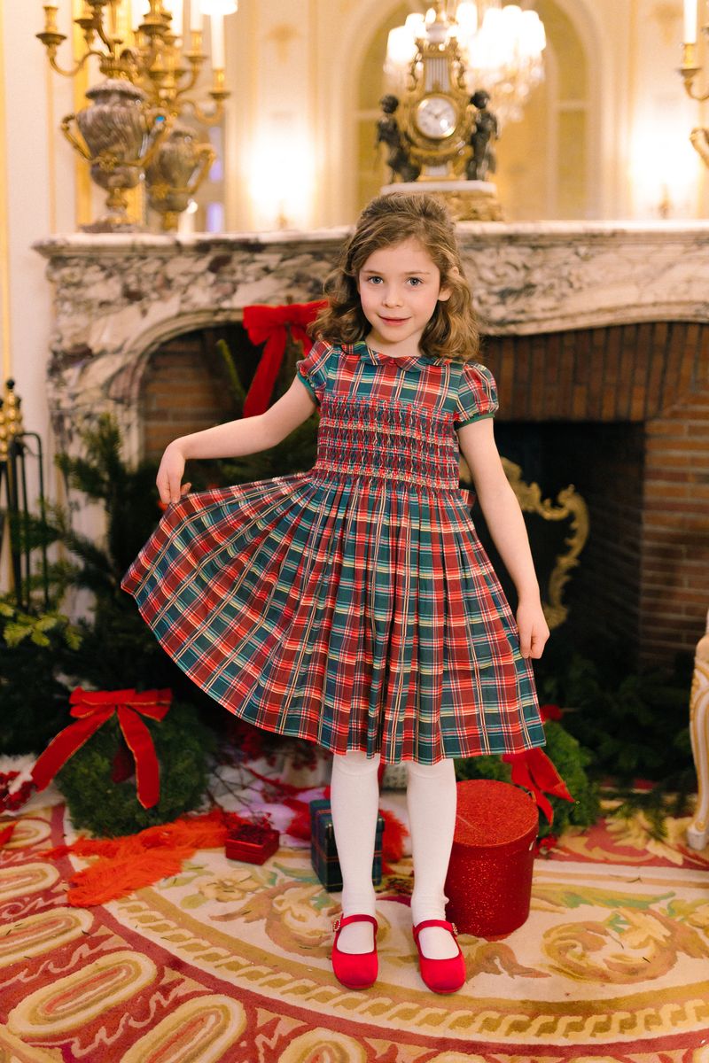 Antoinette Paris Victoire Tartan Smocked Dress