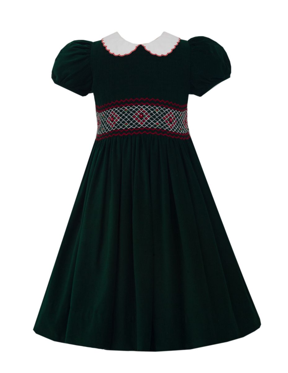 Anavini PAULINE - Green corduroy dress S/S