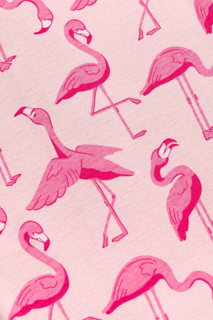 Sleeveless Ruffle Romper_Pink Flamingos