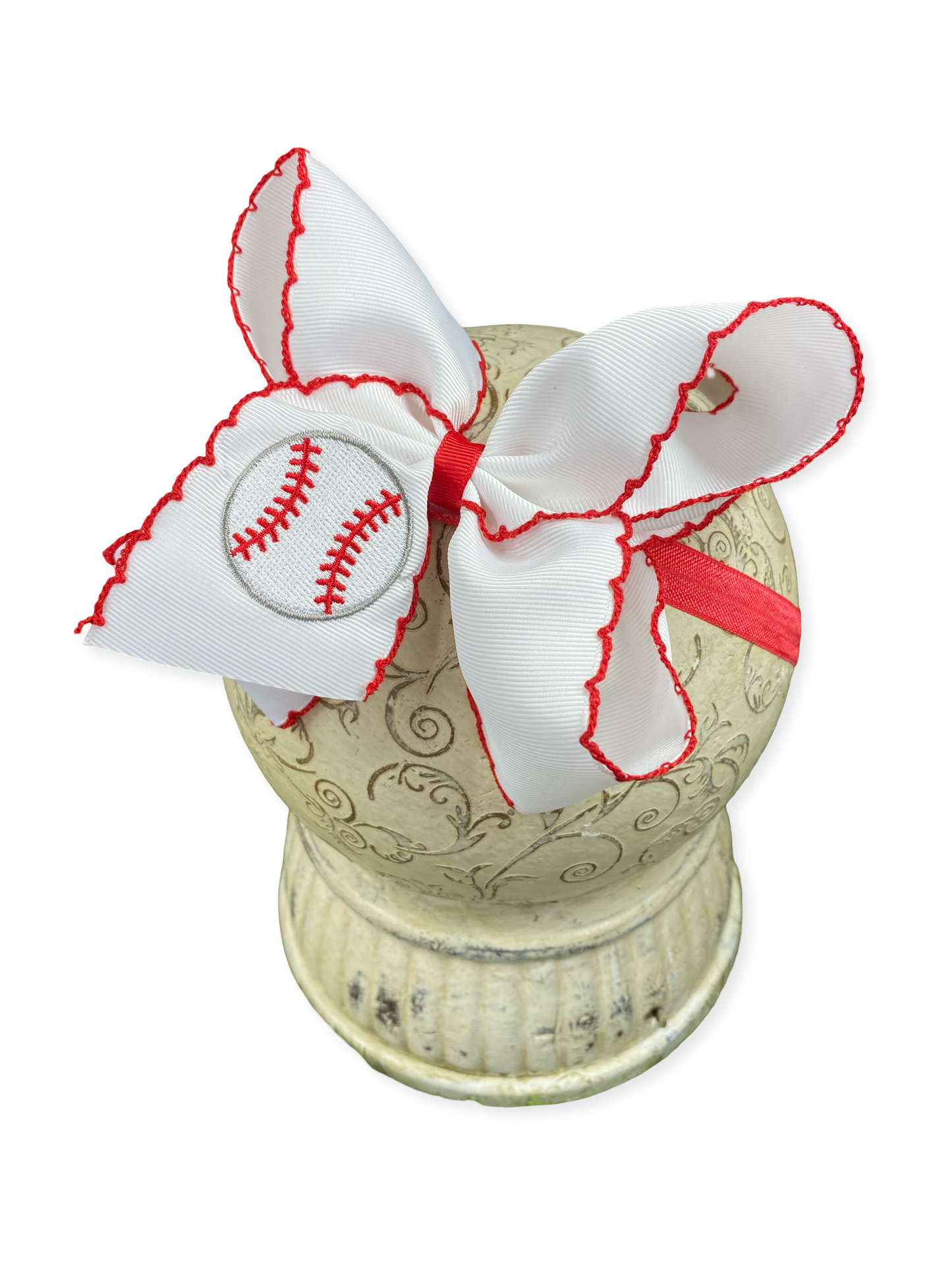 Moonstitch Embroidered Baseball Classic Hair Bow | Clip or Headband