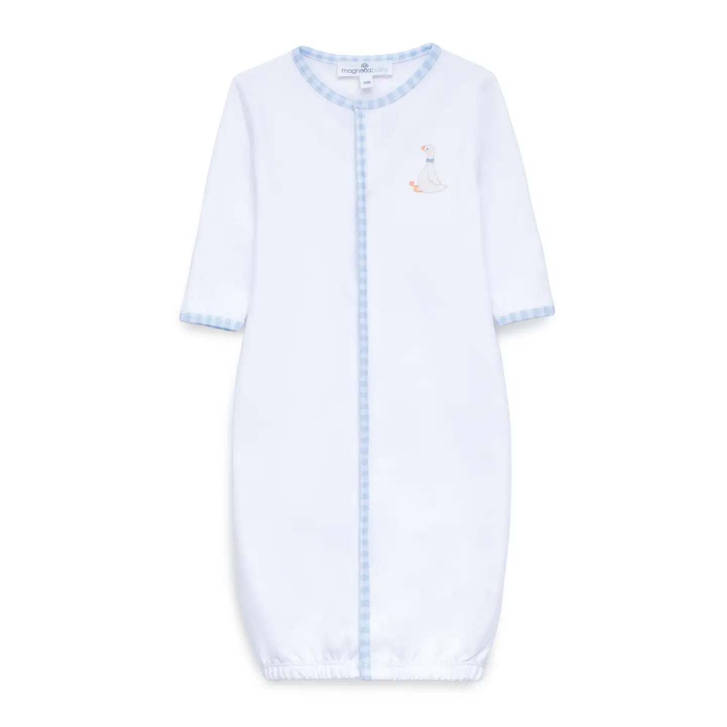 Magnolia Baby Silly Goose Pima cotton converter gown light blue
