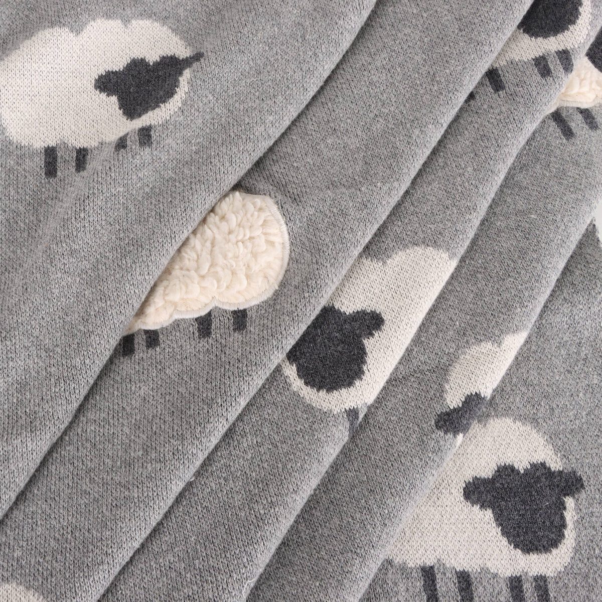 Woolly Sheep 3D - Organic Jacquard Knit Baby Blanket