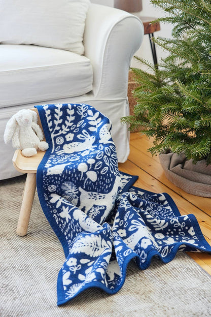 ChappyWrap Whimsical Woods Navy Mini Blanket