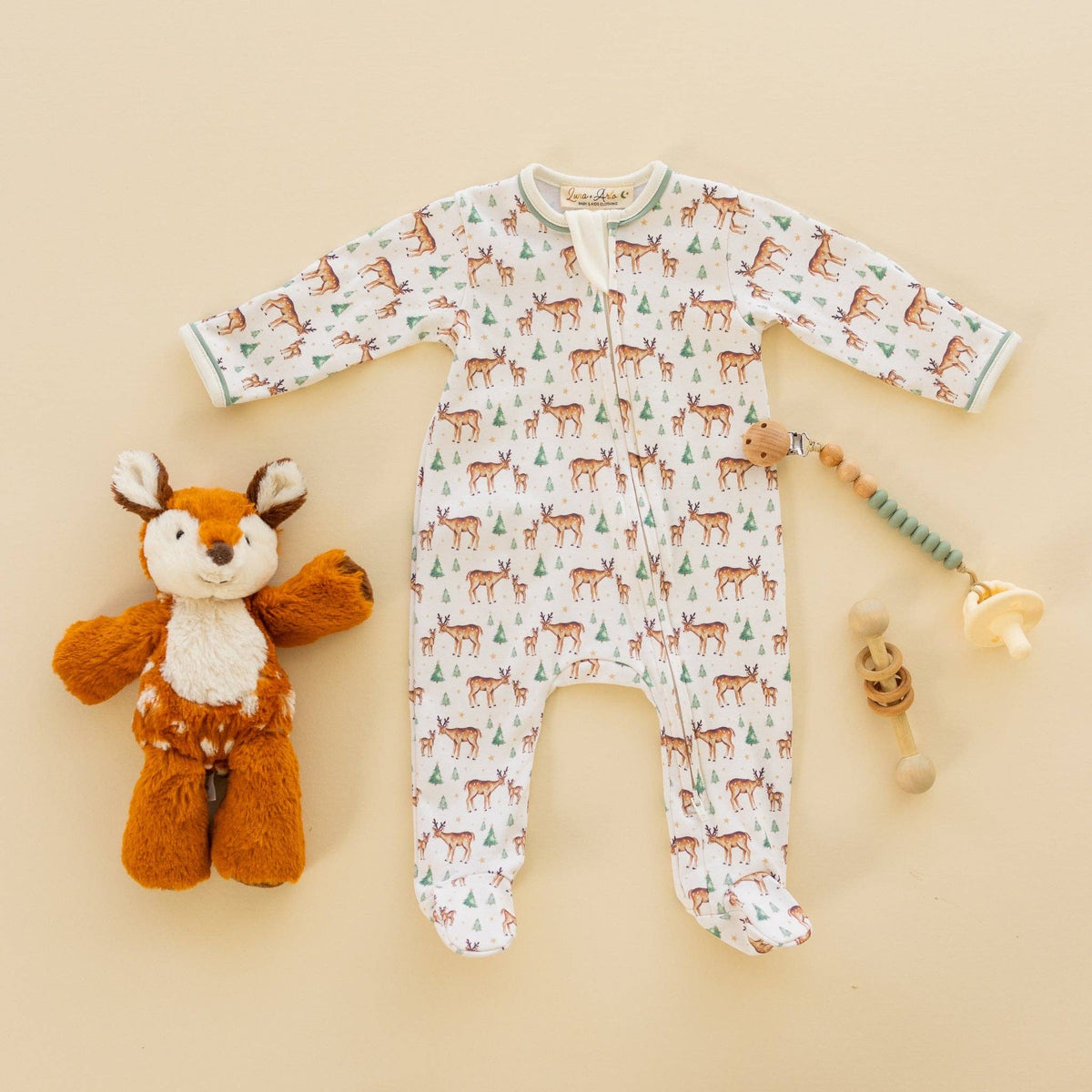 Magnolia Baby Woodland Buck Zip Footie