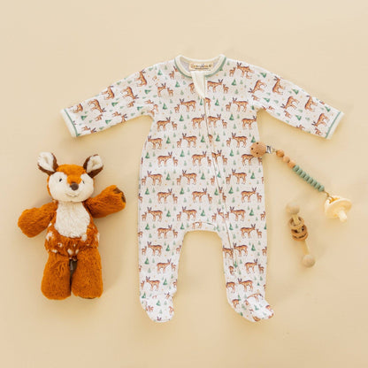 Magnolia Baby Woodland Buck Zip Footie