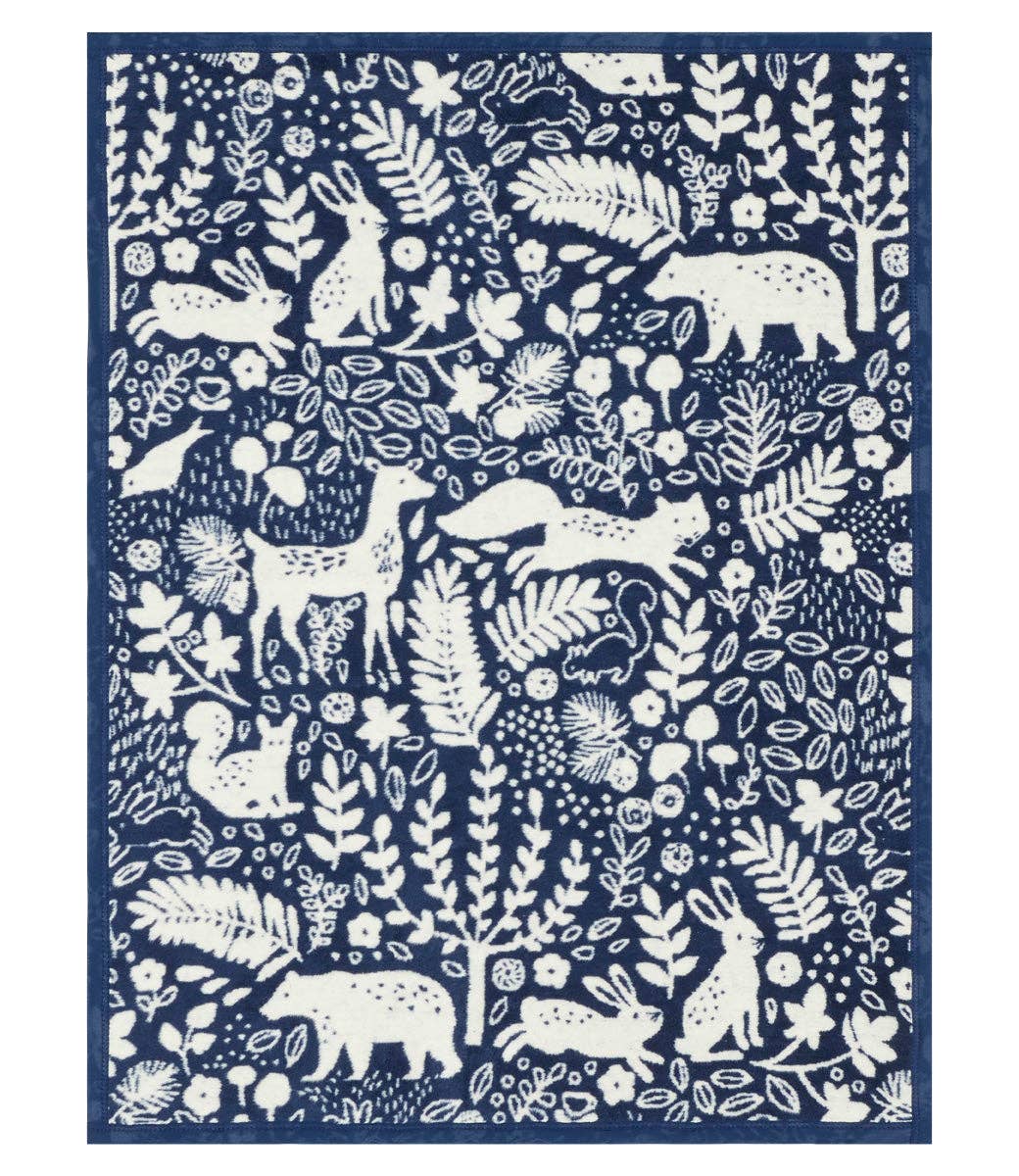 ChappyWrap Whimsical Woods Navy Mini Blanket