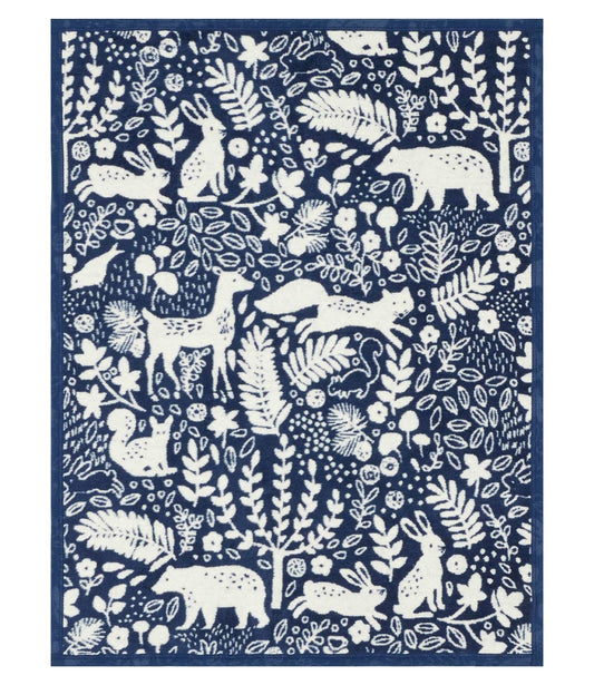 ChappyWrap Whimsical Woods Navy Mini Blanket