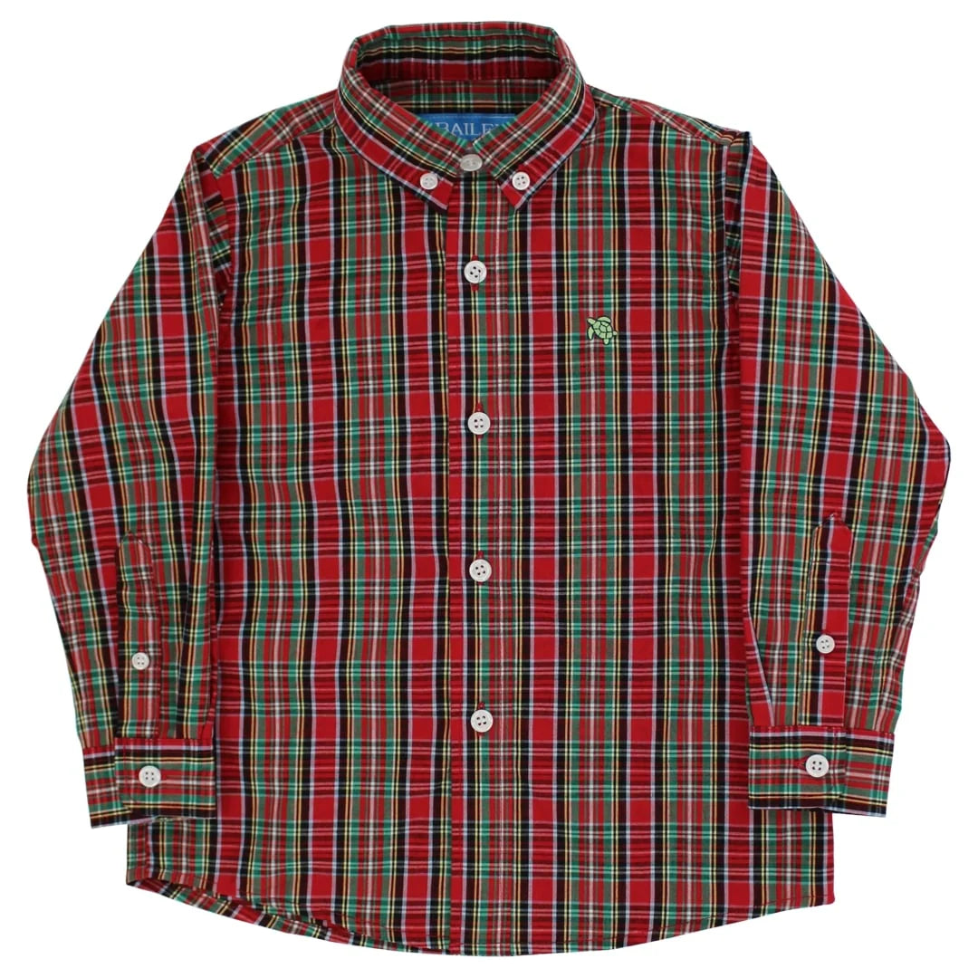 Bailey Boys Button Down Shirt- Tartan