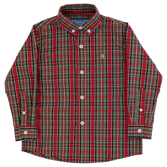 Bailey Boys Button Down Shirt- Tartan