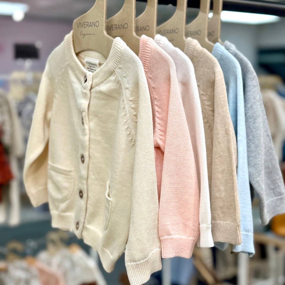 Milan Knit Baby Button Cardigan Sweater (Organic Cotton)