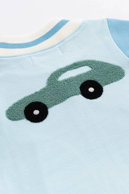 Zip Bomber Jacket_Blue Classic Cars