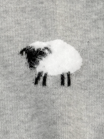Furry Sheep 3D Jacquard Sweater Knit Baby Jumpsuit (Organic)