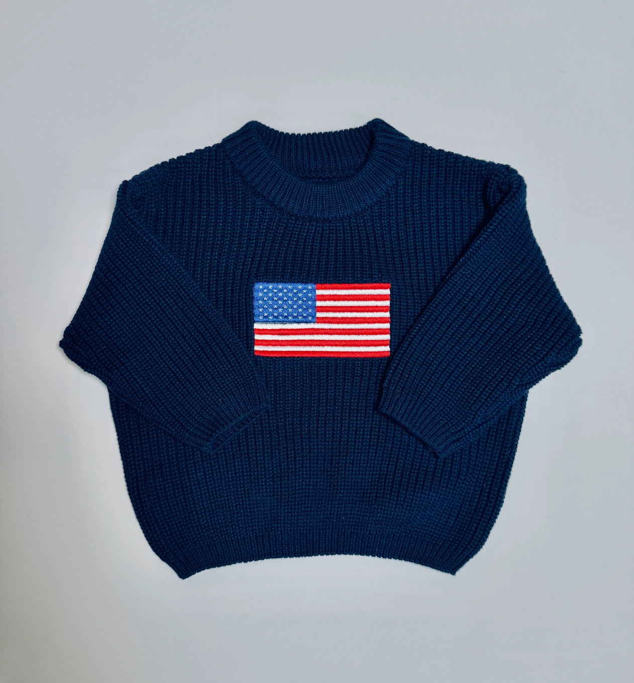 Embroidered Americana USA Flag Sweater