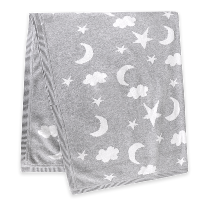 Moon & Stars Dream Organic Baby Jacquard Knit Blanket