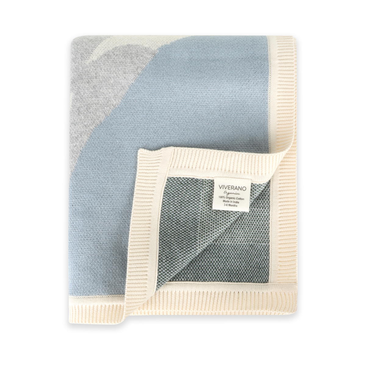 Ski Run - Organic Cotton Jacquard Knit Baby Blanket