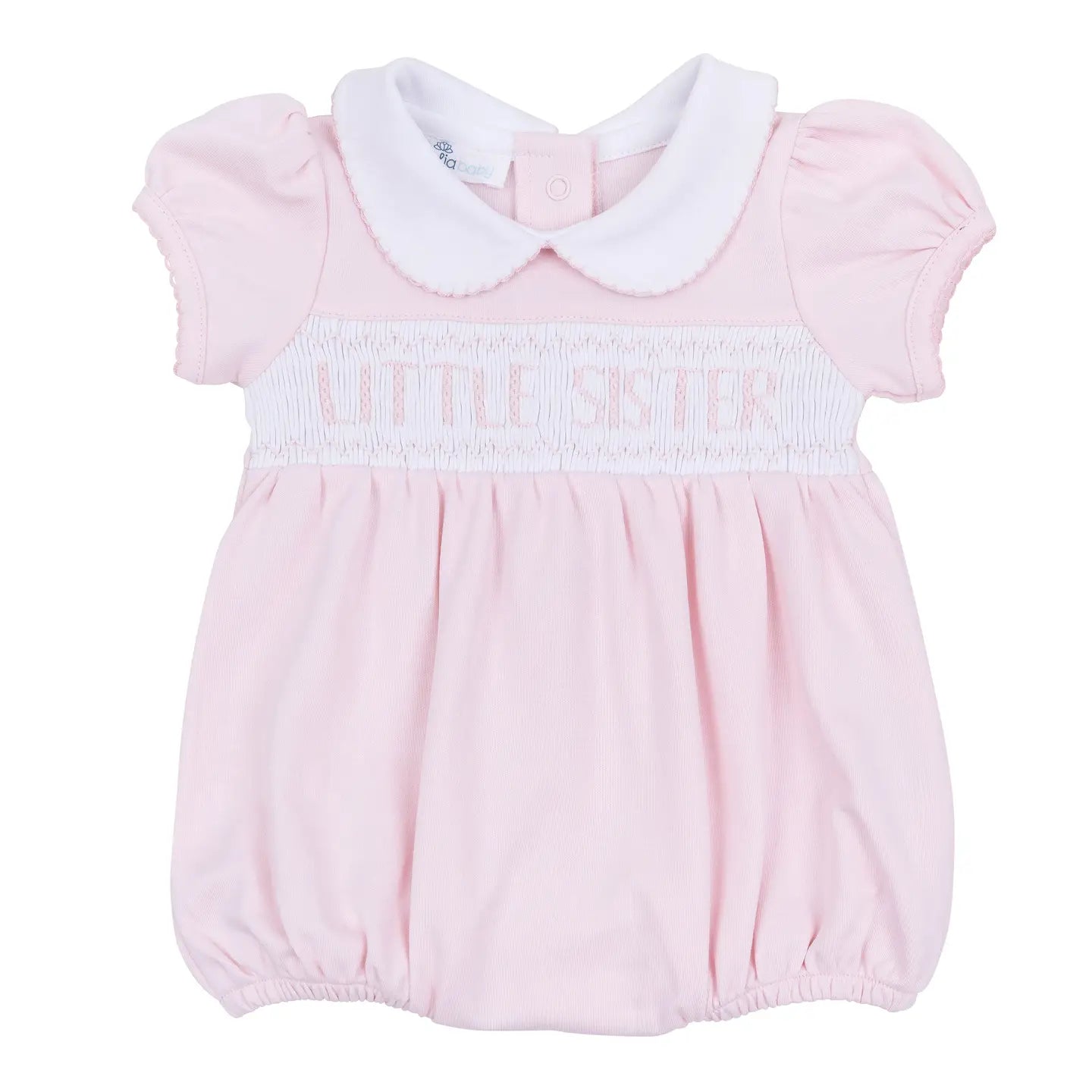 Magnolia Baby Little Sister/Little Brother Short Sleeve Smocked Bubble