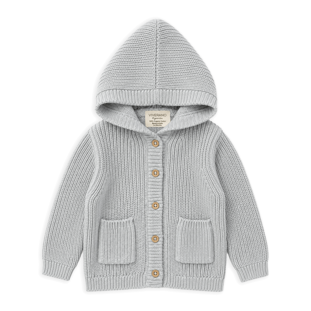 Milan Knit Baby Hooded Button Jacket (Organic Cotton)