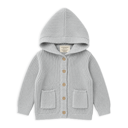 Milan Knit Baby Hooded Button Jacket (Organic Cotton)