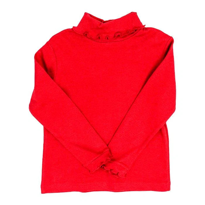 Bailey Boys Red Knit - Ruffle Turtle Neck