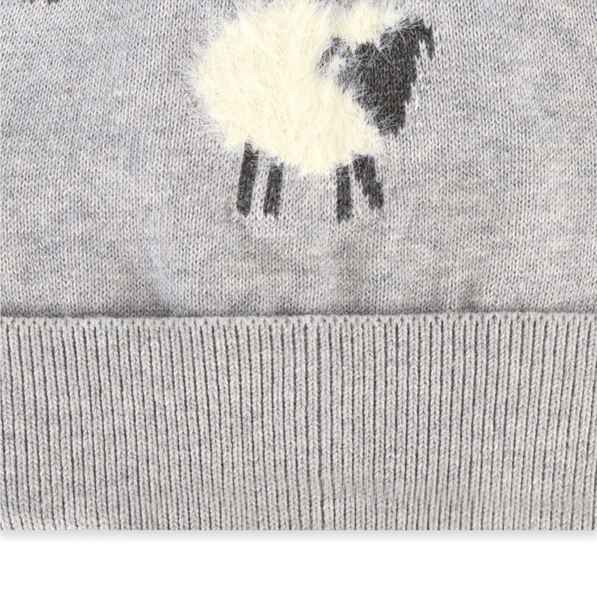 Furry Sheep Knit Round Baby Beanie (Organic Cotton)