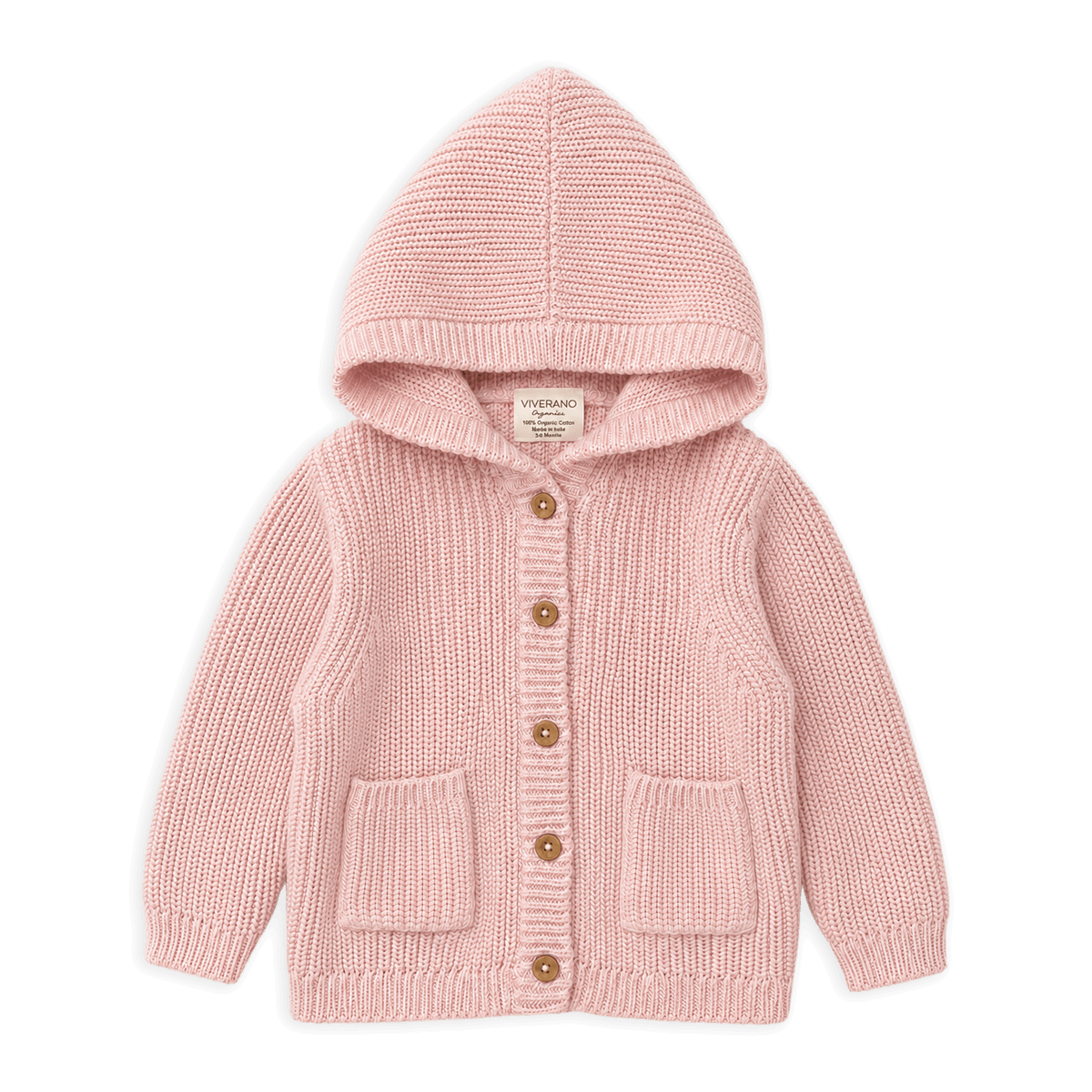 Milan Knit Baby Hooded Button Jacket (Organic Cotton)