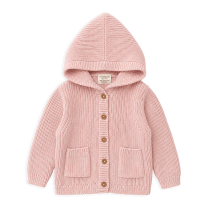 Milan Knit Baby Hooded Button Jacket (Organic Cotton)