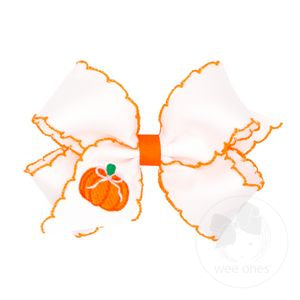 Harvest Embroidered Hair Bow with Moonstitch