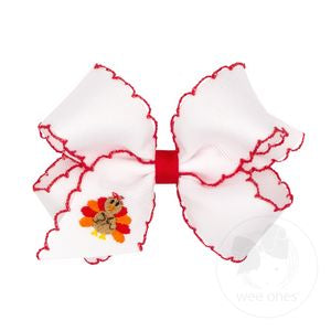 Harvest Embroidered Hair Bow with Moonstitch