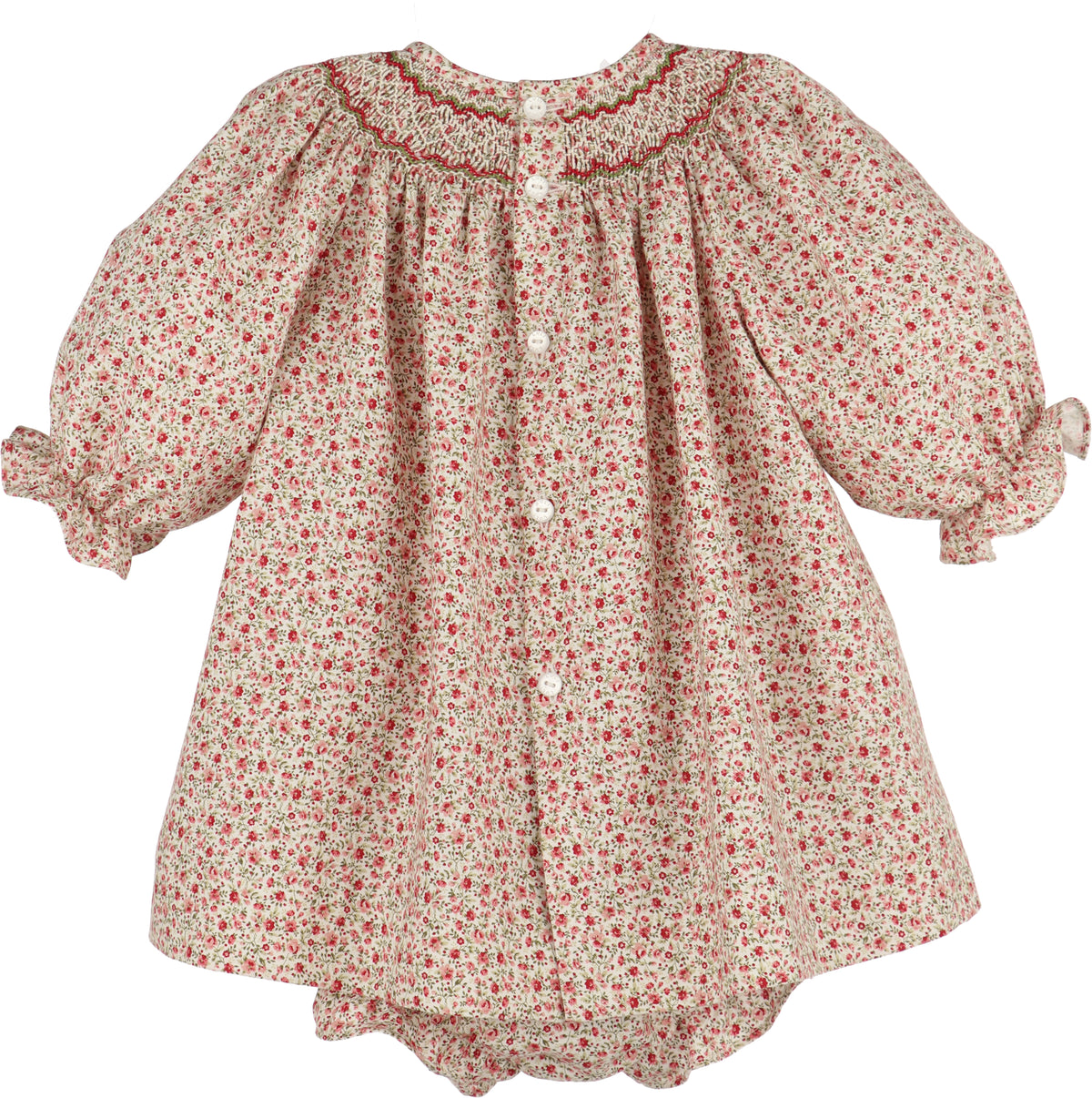 Luli & Me Mulberry Floral Bishop, Red