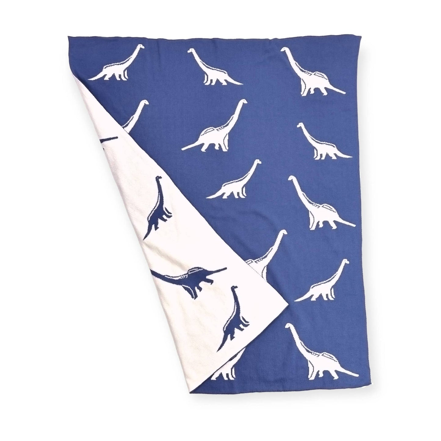 Dinosaur- Reversible Sweater Knit Baby Blanket