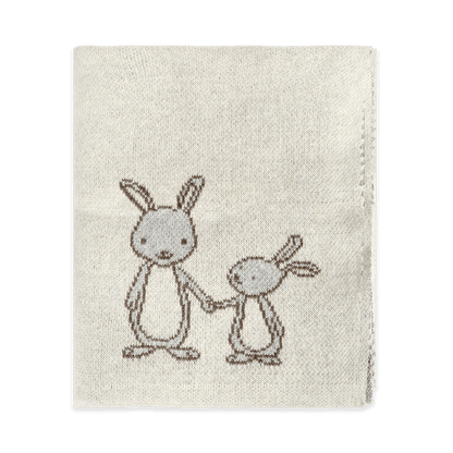 Bunny - Organic Cotton Jacquard Sweater Knit Baby Blanket