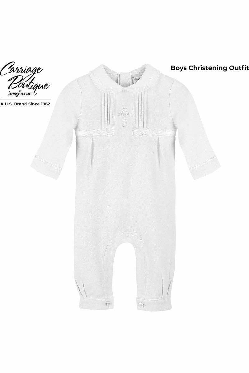 Boys' Long Christening & Baptism Outfit Set – Soft Cotton with Cross by Carriage Boutique