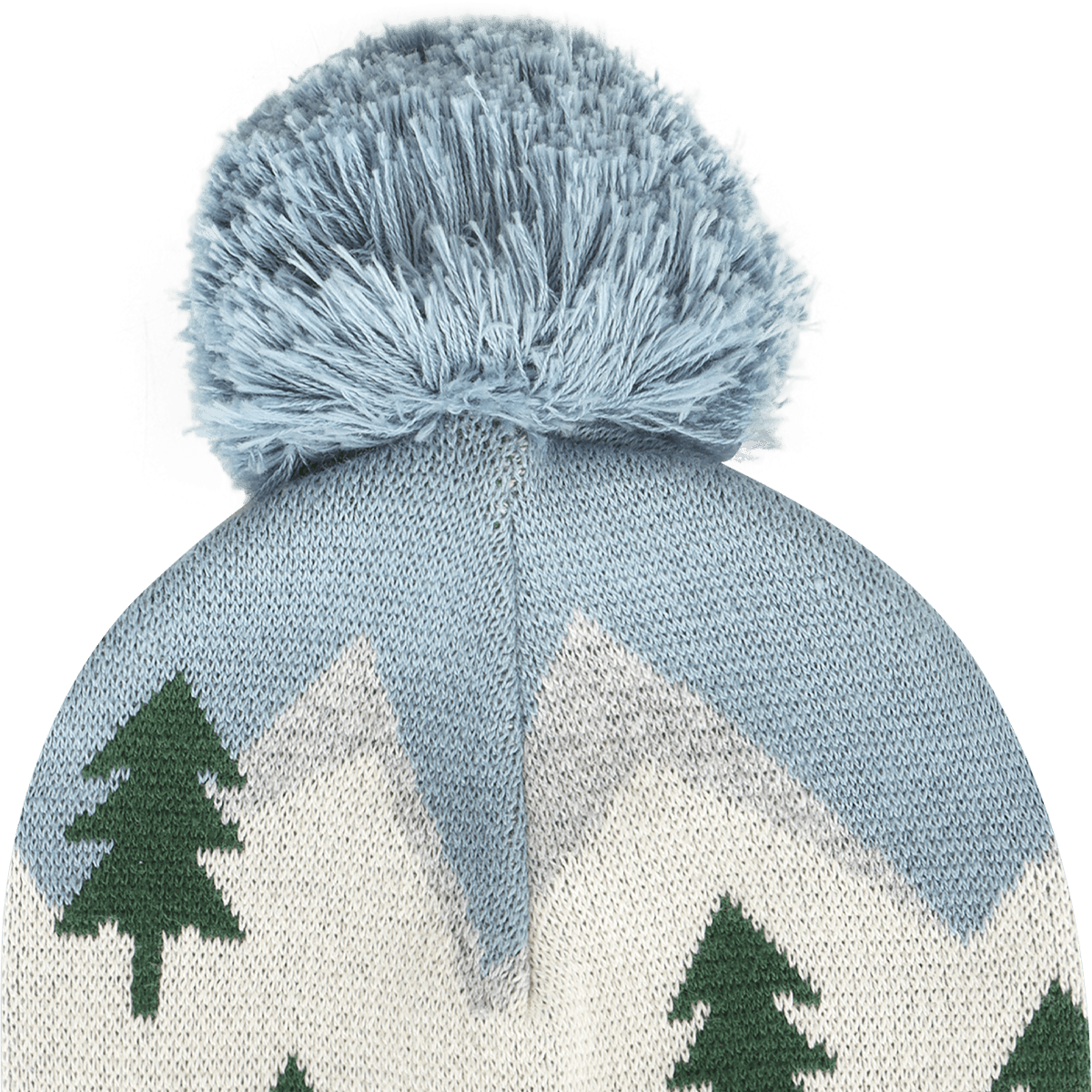 Ski Alpine Peaks Knit Baby Beanie with Pom (Organic Cotton)