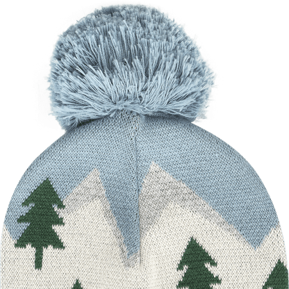 Ski Alpine Peaks Knit Baby Beanie with Pom (Organic Cotton)