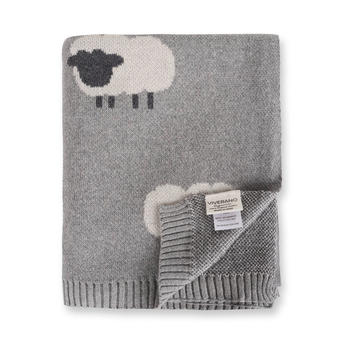 Woolly Sheep 3D - Organic Jacquard Knit Baby Blanket