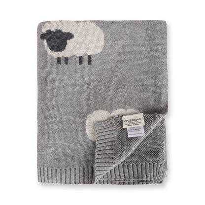 Woolly Sheep 3D - Organic Jacquard Knit Baby Blanket