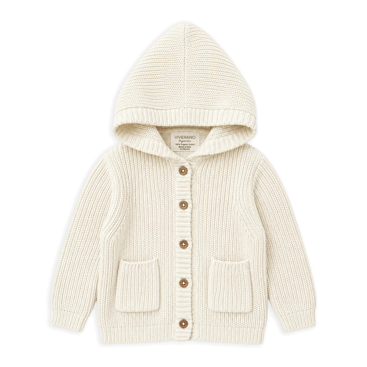 Milan Knit Baby Hooded Button Jacket (Organic Cotton)