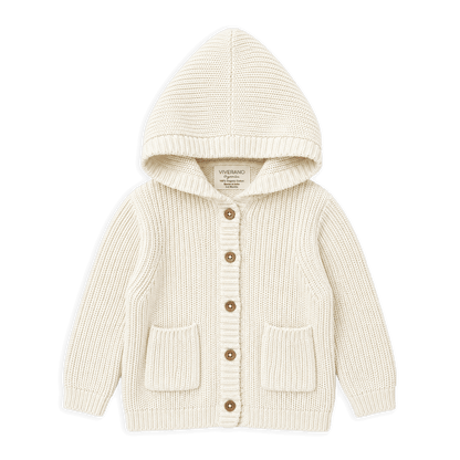 Milan Knit Baby Hooded Button Jacket (Organic Cotton)