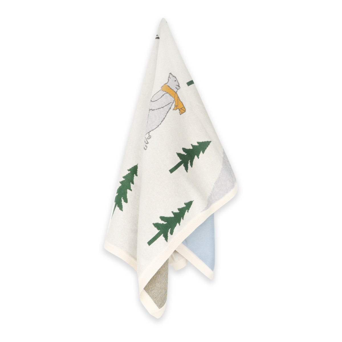 Ski Run - Organic Cotton Jacquard Knit Baby Blanket