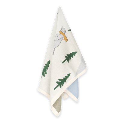 Ski Run - Organic Cotton Jacquard Knit Baby Blanket