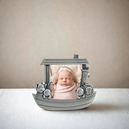 Noah's Ark Themed Pewter Photo Frame - 3" x 3