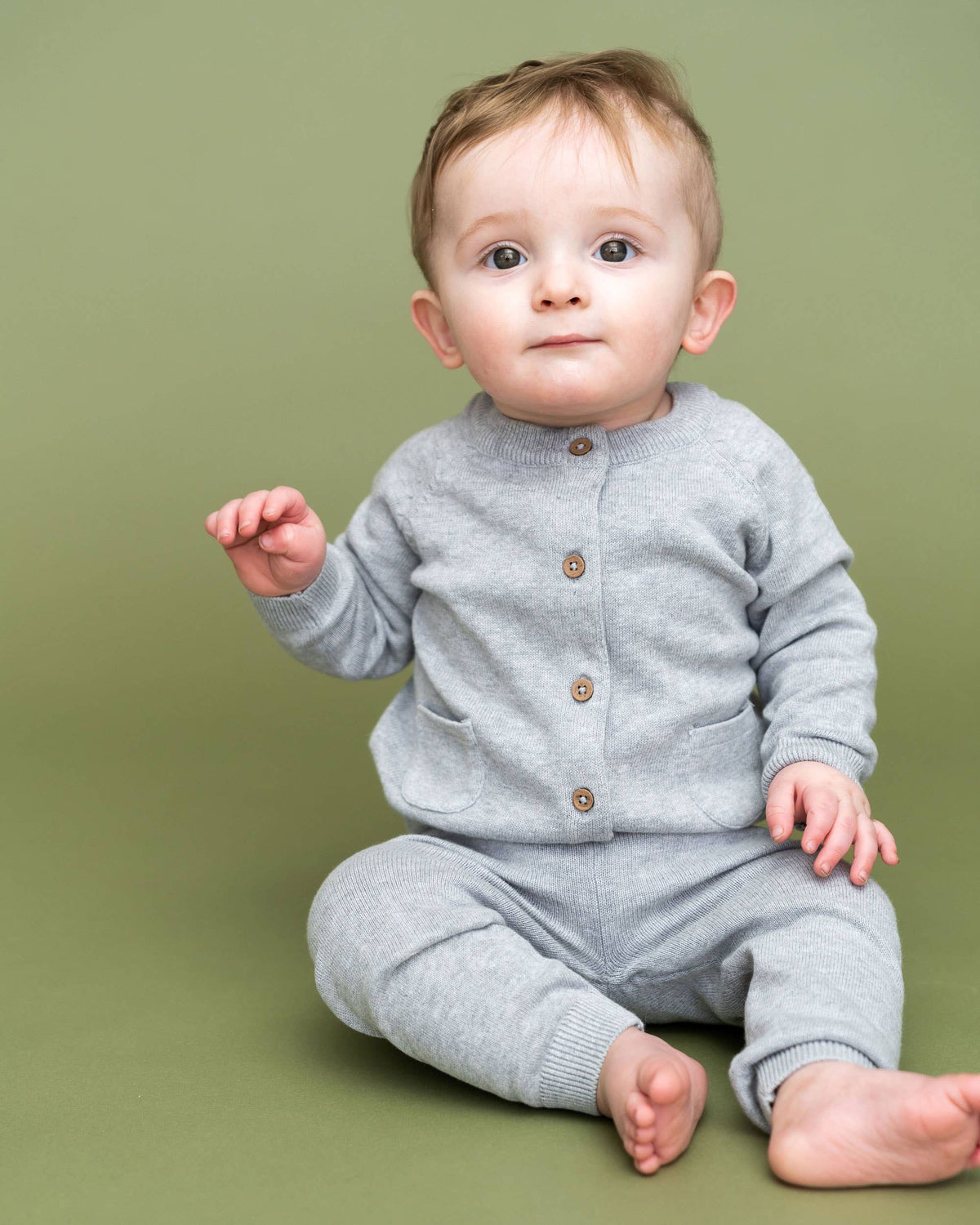 Milan Knit Baby Button Cardigan Sweater (Organic Cotton)