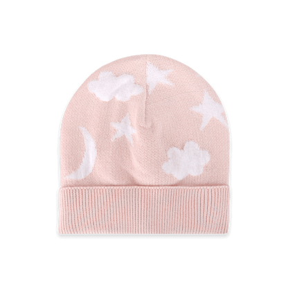 Moon & Stars Dream Knit Round Baby Beanie (Organic Cotton)