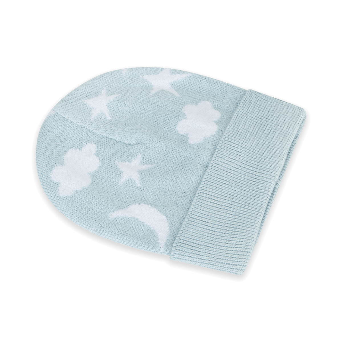 Moon & Stars Dream Knit Round Baby Beanie (Organic Cotton)