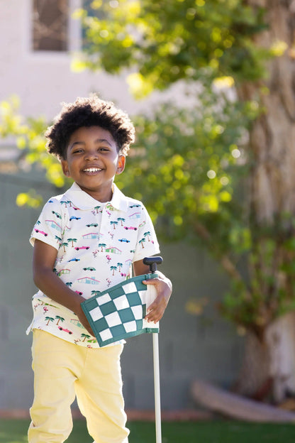 Organic Short Sleeve Polo_Retro Palm Springs
