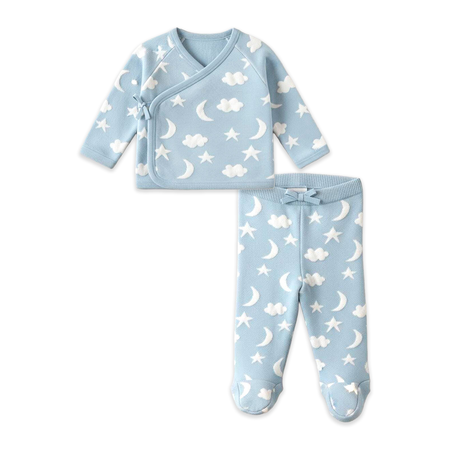 Moon & Stars Dream Knit Kimono Top & Pant Set (Organic)