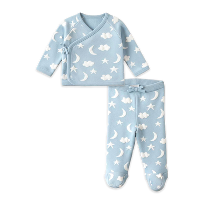 Moon & Stars Dream Knit Kimono Top & Pant Set (Organic)