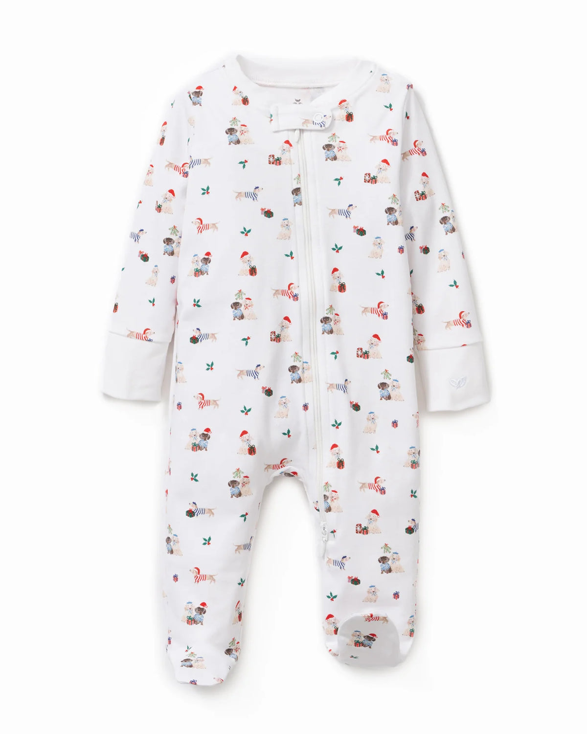 Petite Plume Baby's Pima Romper in Woof de Noël