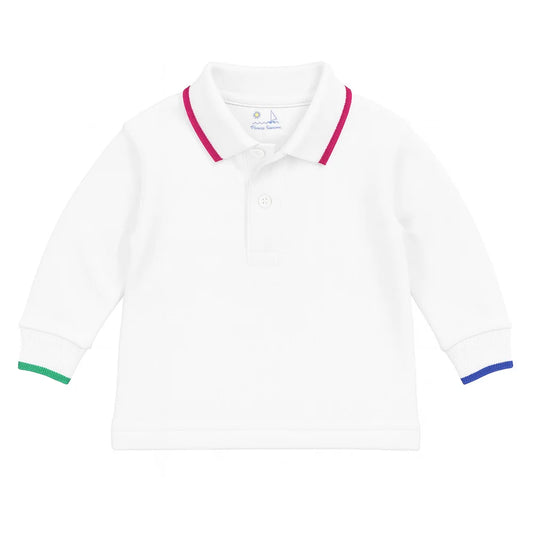 Florence Eiseman Multicolor Tipping Long Sleeve Polo