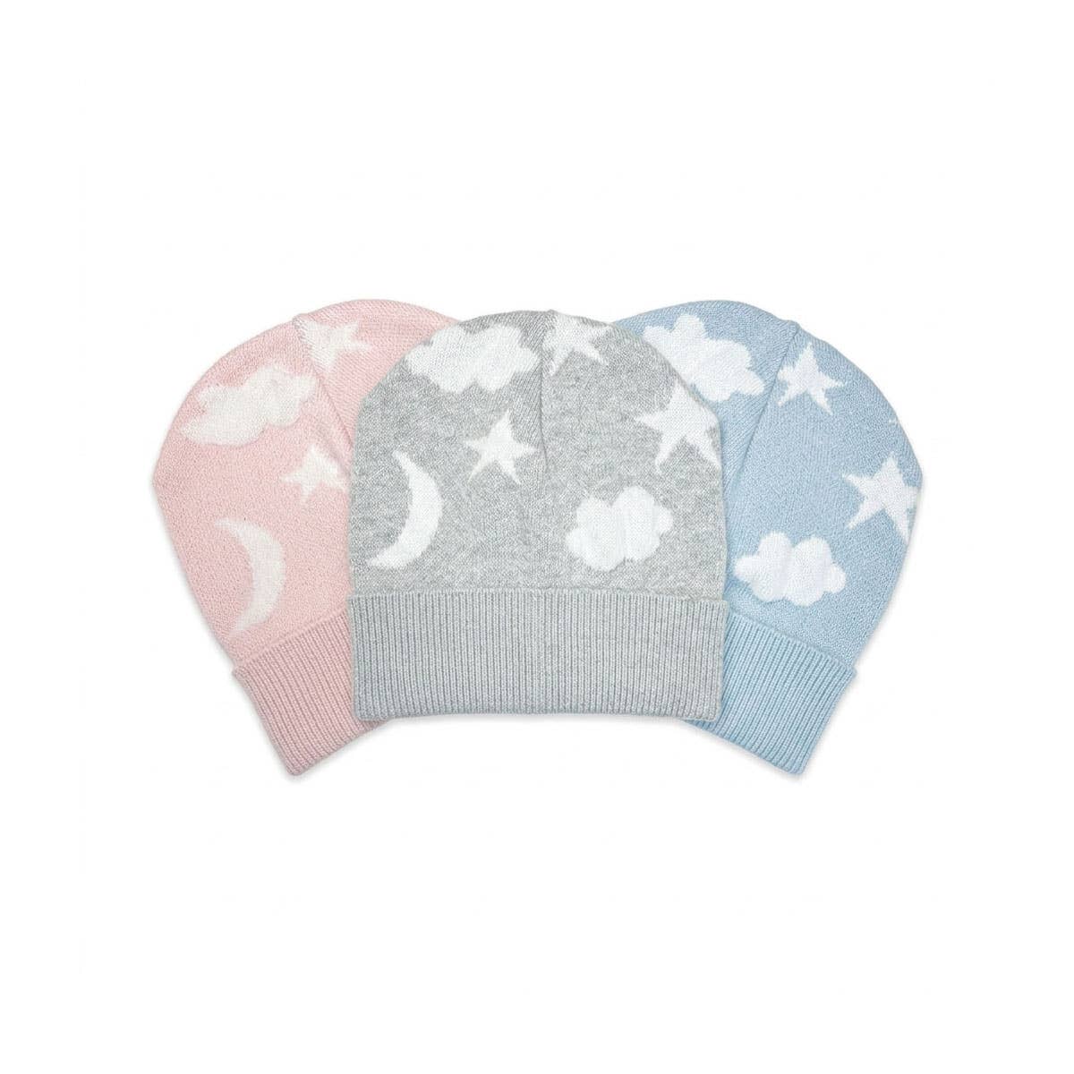 Moon & Stars Dream Knit Round Baby Beanie (Organic Cotton)